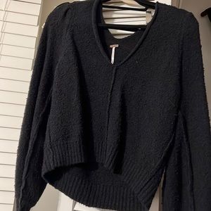 Free people cropped black sweater